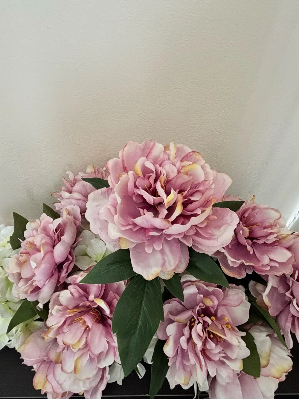 Artificial Pink Peony and White Hydrangea Floral Arrangement - Unbranded